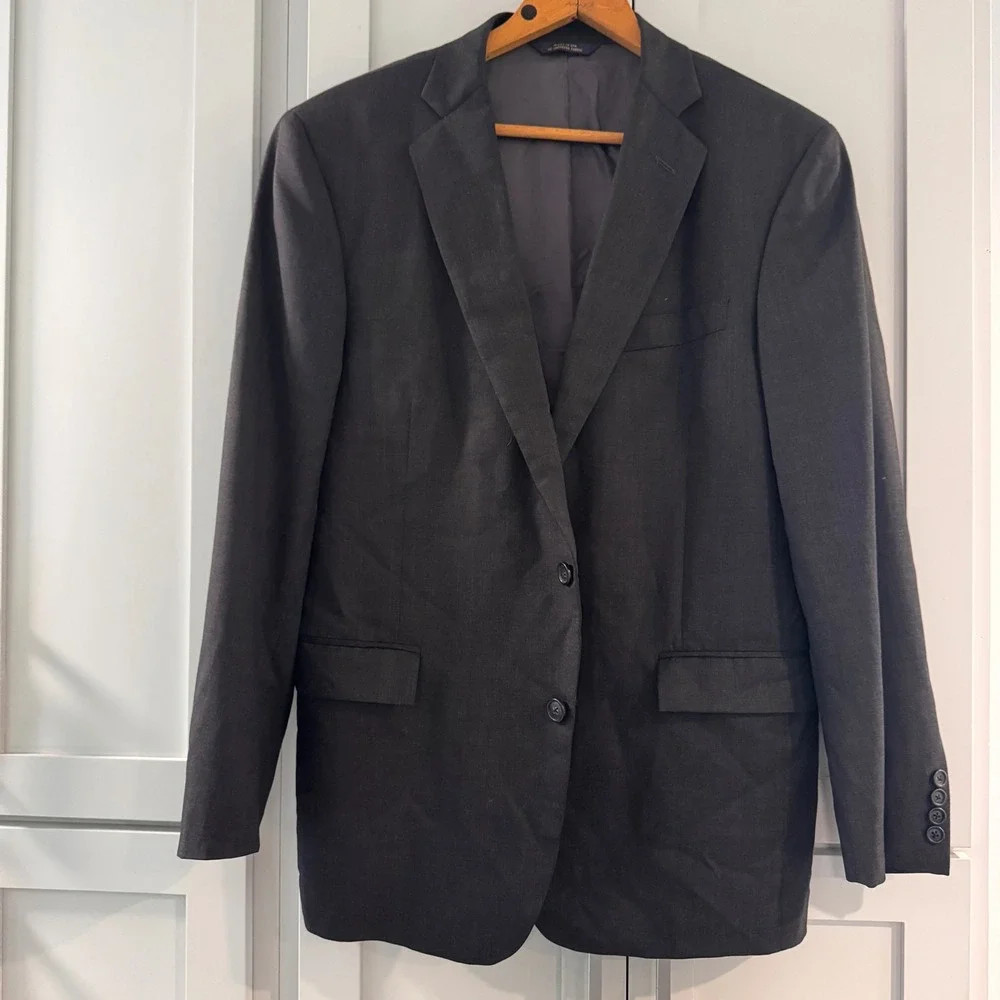 Brooks Brothers 1818 Estrato Regent Blazer 41R Charcoal Gray Italian Wool USA